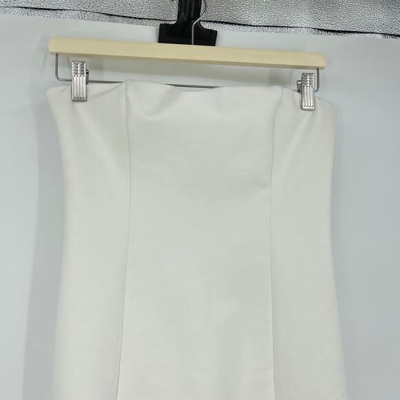 superdown | NWT Cleo Strapless Dress in White Ponte Silver Fringe Tube Mini M - Picture 6 of 15